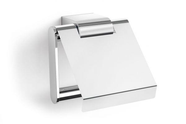"ATORE" toilet roll holder with flap, high gloss