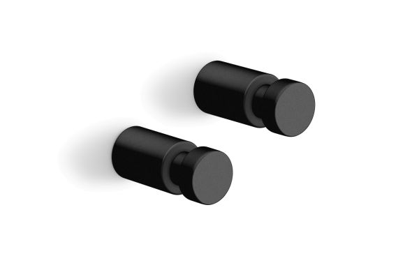 "AIVO" crochet porte-serviette, set/2, ø 1,6 cm, noir