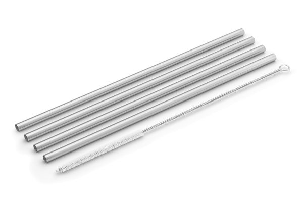 "PICARA" drinking straws set/4 with brush