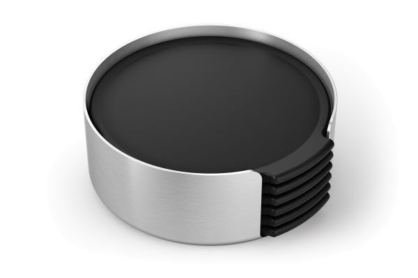 "NORTA" glasonderzetters set/6 met houder