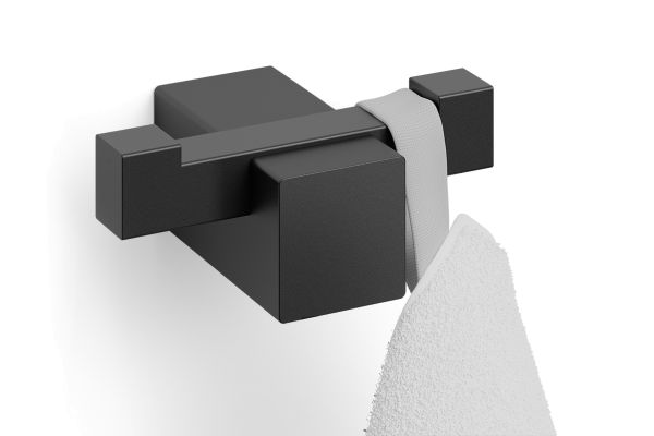 "CARVO" double crochetporte-serviette, noir