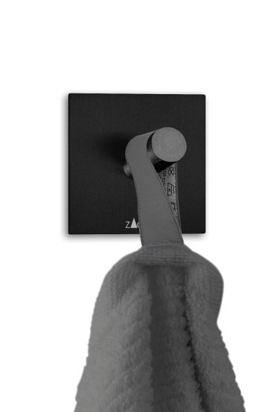 "PECO" crochet porte-serviette, carré, 5 cm, noir