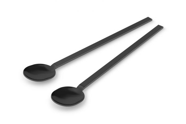 "MENOA" latte macchiato spoon, set/2, black matt