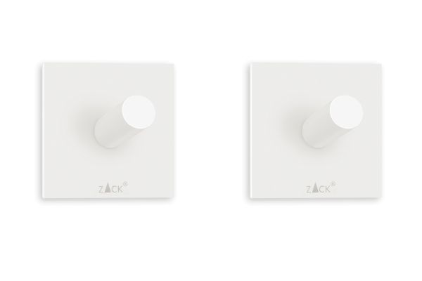 "PECO" handdoekhakenvierkant, 4,2 cm, set/2, wit