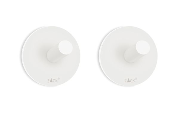 "PECO" crochetporte-serviette, rond, set/2,blanc